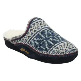 Nordikas 150 teide azul marino  - zapatillas de casa abiertas de lana y borrego, suela de ante